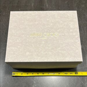 Jimmy Choo Shoe Box - Light Gray - 12”w x 9.75”d x 4.5”t